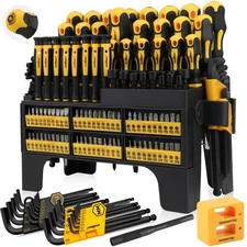 140-Piece Magnetic Screwdriver Set with Plastic Racking, Includes SAE & Metri...