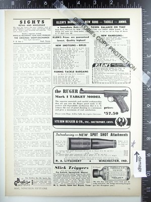 1951 Sturm Ruger model Mark I 1 Target automatic pistol gun ...