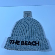 The Beach Knit Winter Hat Beanie Embroidered Cuffed Stocking Cap NWT
