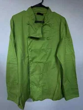 CHEF UNIFORMS GREEN Shirt Size SMALL/MEDIUM Long Sleeve Employee Button Up Work