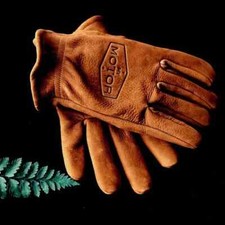 Vintage Motorcycle Gloves Frosted Surface Cowhide Men's and Women's Motorcycle