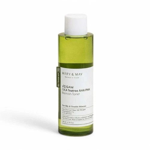 Mary&May Vegan Cica Teatree AHA PHA Blemish Toner 200ml #git