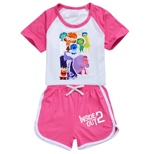 Inside Out 2 Shirt Kids Sportswear Short Sleeve T-Shirt+Shorts 2pcs Set Toddler - Picture 7 of 47