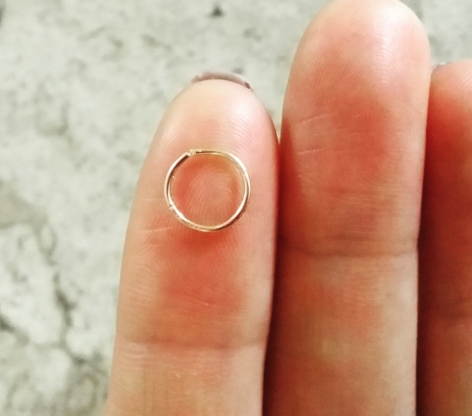Piercing Orecchio Anello Oro Bianco 14 Carati Setto Daith Opalina