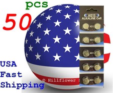 50 pcs TA AG13 LR44 LR1154 G13 357A Premium Card 1.5V Alkaline Battery