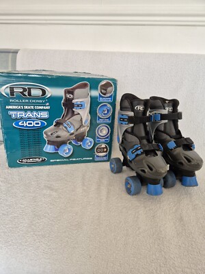 Rollschuhe Derby Größe verstellbar 12, 13, 1 Junior Trans 400 USA  