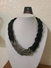 NEW PAPARAZZI Multi Colored Seed Beaded Twisted Necklace, 16"