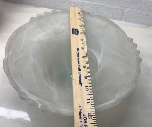 Alabaster White Swirl Marbleized 12” Lamp Shade Replacement Textured Edges - Picture 6 of 6