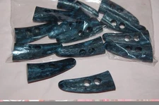 12 Hard Plastic Blue Toggle Buttons