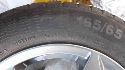 4 Sommerreifen Continental, 165/65 R14 T79 ohne Felgen, Laufleistung ca. 4000 km