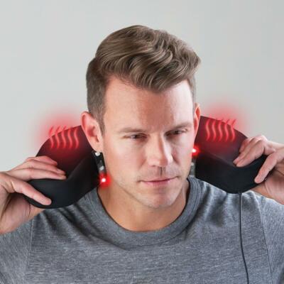 Hammacher Neck Support Pain Relief  U-shaped LED Light Therapy Travel Pillow