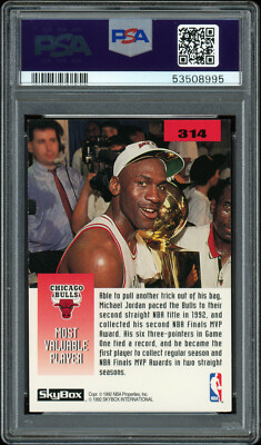 1992 Skybox #314 Michael Jordan Chicago Bulls 1992 NBA Finals PSA 