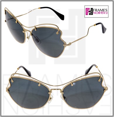 MIU MIU SCENIQUE Butterfly 56R Black Gold Oversized  display picture 1