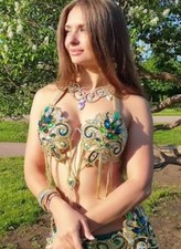 ABDC004 Bottle green belly dance costumes set, women belly dance costume .