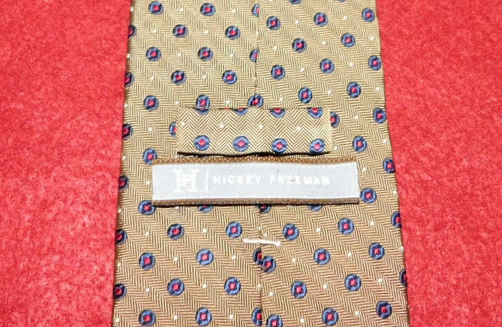 HICKEY FREEMAN HECHO EN EE. UU. CORBATA MOTIVO LUNARES BEIGE/ROJO/AZUL - CORBATAS - CORBATAS PARA EL CUELLO. Foto 3 de 3