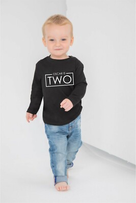Personalisiertes Langarm-T-Shirt mit zwei Namen Kinder Geburtstag 2 Kinder ab 2 Jahren