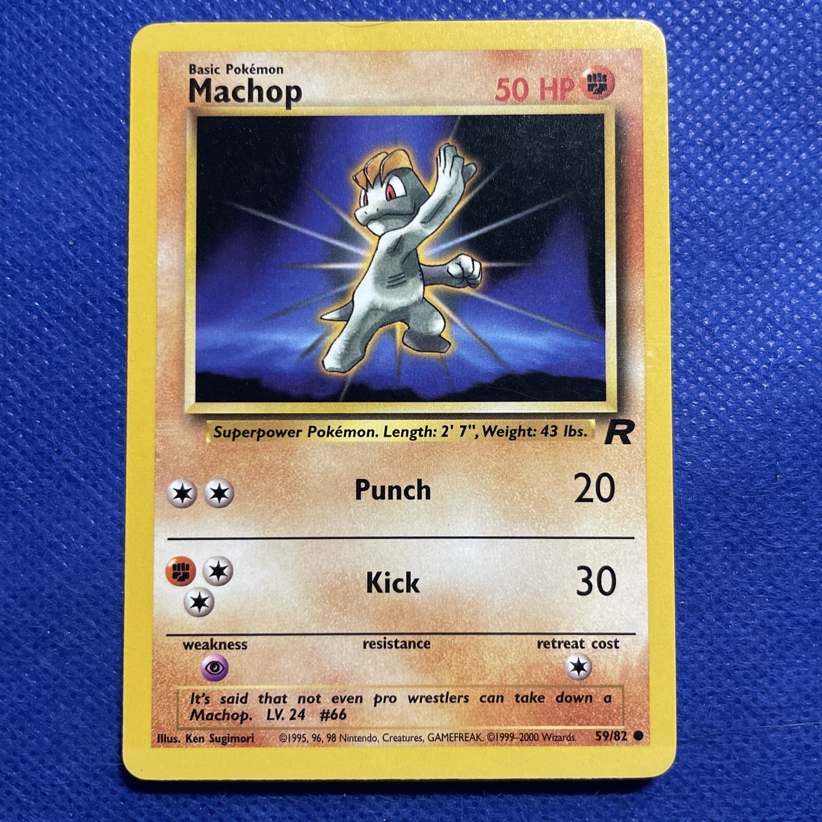 Machop 59/82 Unlimited Team Rocket COMMON Pokemon Card NM