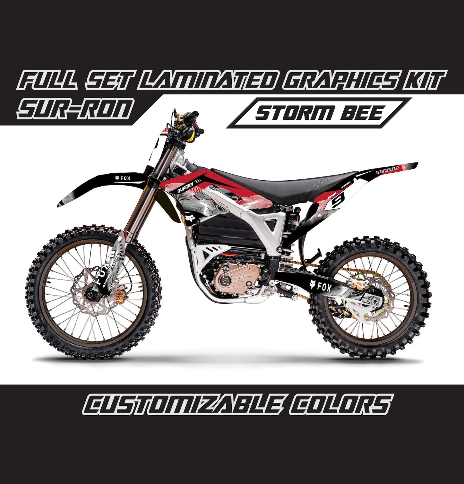 SURRON STORM BEE Red White Full Graphics Stickers Kit Wrap Skin Decals Set