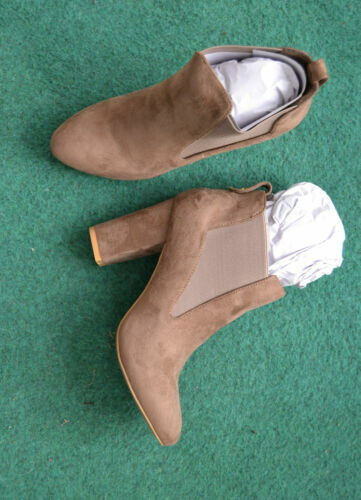 Bottines en daim à talons compensés pour femmes Large Fit Boucle Mode Dames Casual Cheville