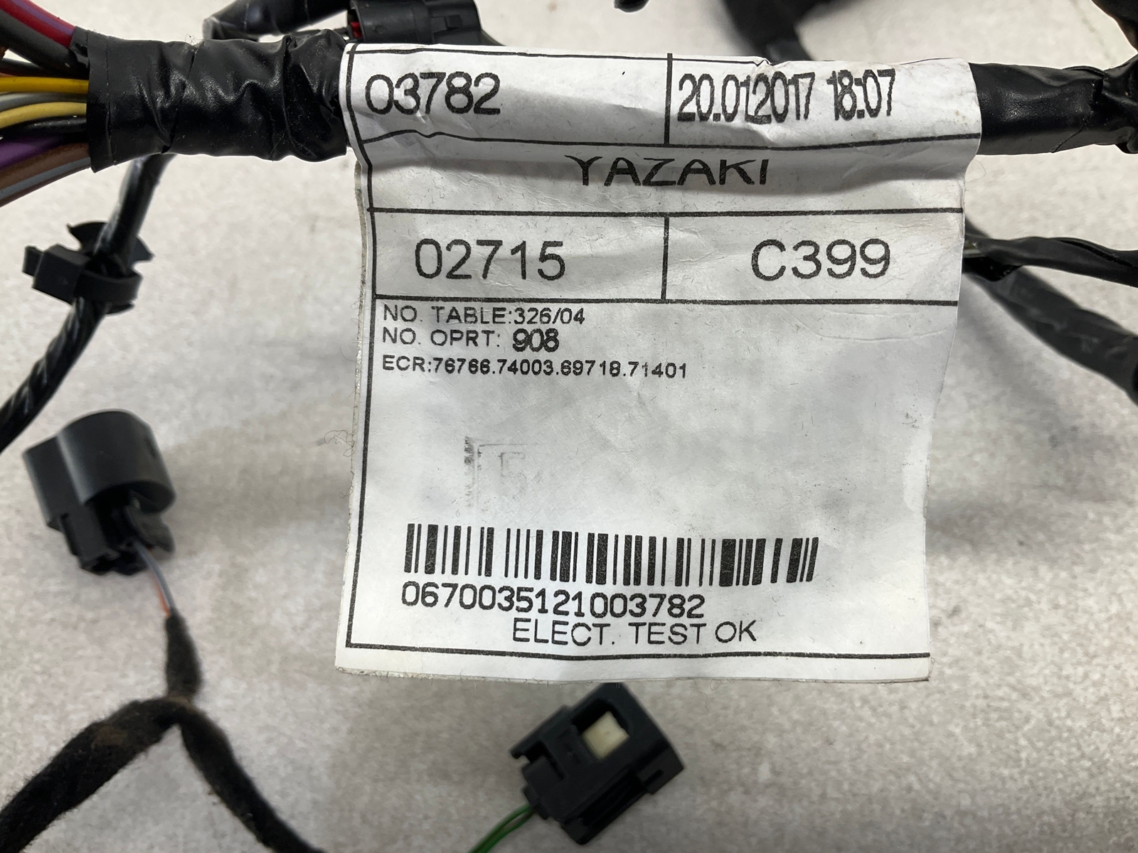17-20 MASERATI Levante Front Left Driver Door Wiring Harness