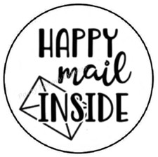 HAPPY MAIL INSIDE ENVELOPE SEALS LABELS STICKERS PARTY FAVORS