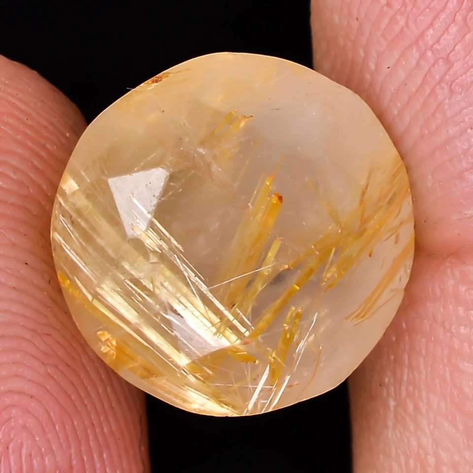 100% Natural Round Golden Rutile Quartz Cut Cabochon Top Quality 5.45Cts 11x07MM - Image 2 of 4