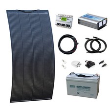 1kW 12V van conversion kit with 200W solar panel, 100Ah battery and 1kW inverter