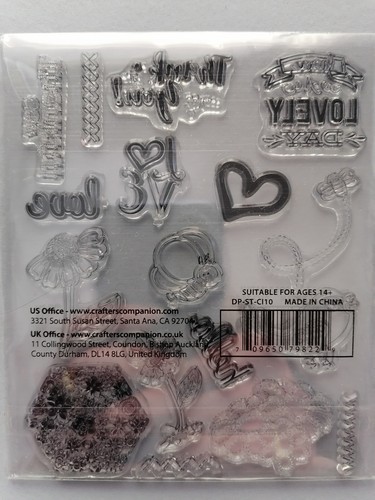 Crafters Companion Acrylic Stamp Set, 17 stamps, Measures 13x10.5cm overall, New - Picture 2 of 2
