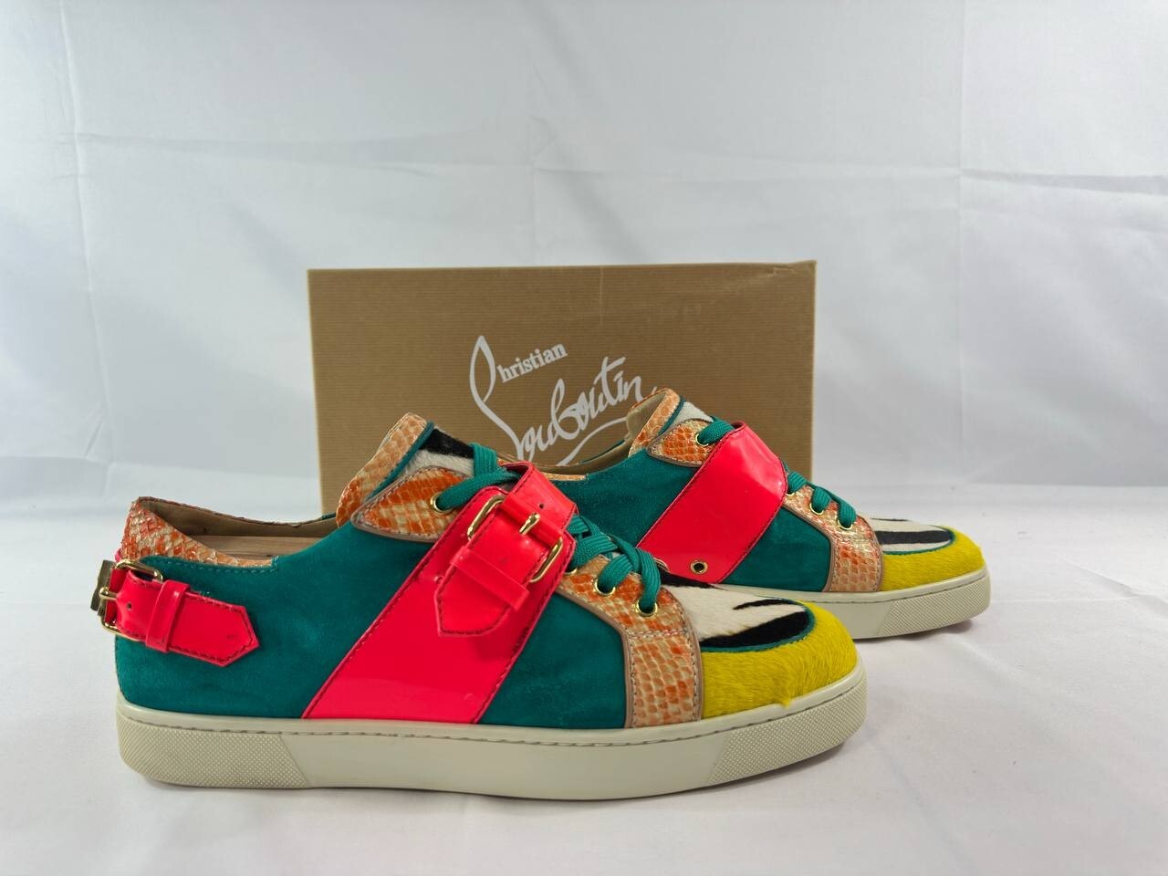 Christian Louboutin Michaelow Flat Sneakers Pony Python Fresh 44 US 11