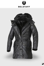 Womens Belstaff Black Ct Master Parka - Fur Liner Size 36 (8) Rrp £825