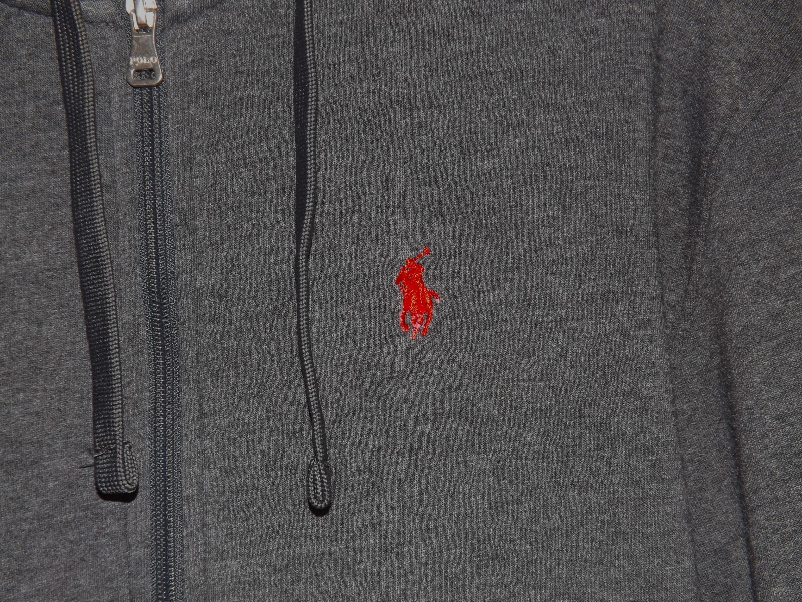 POLO Pony by RALPH LAUREN maglione con cappuccio giacca zip anteriore taglia L grigio antracite