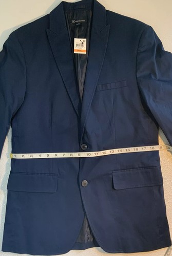 NEW INC Mens Navy Blue Dress Suit Coat Size Small Double Vent Jacket Blazer - Picture 4 of 11