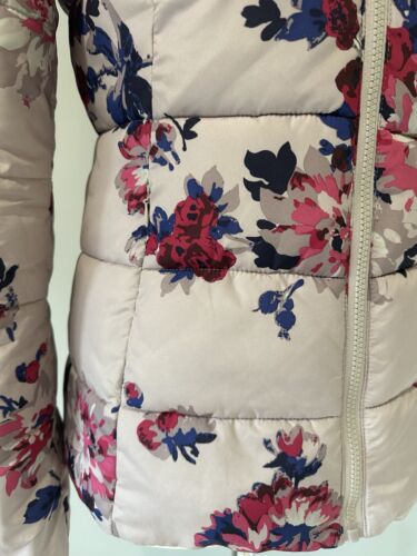 Joules Florian Lilac Pink Floral Quilted Puffer Padded Parka Coat Jacket 8 - Picture 11 of 18
