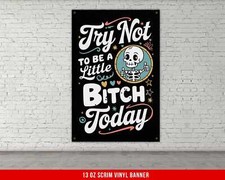 Skull Gym Banner - Weightlifting Wall Art Sports Decor
