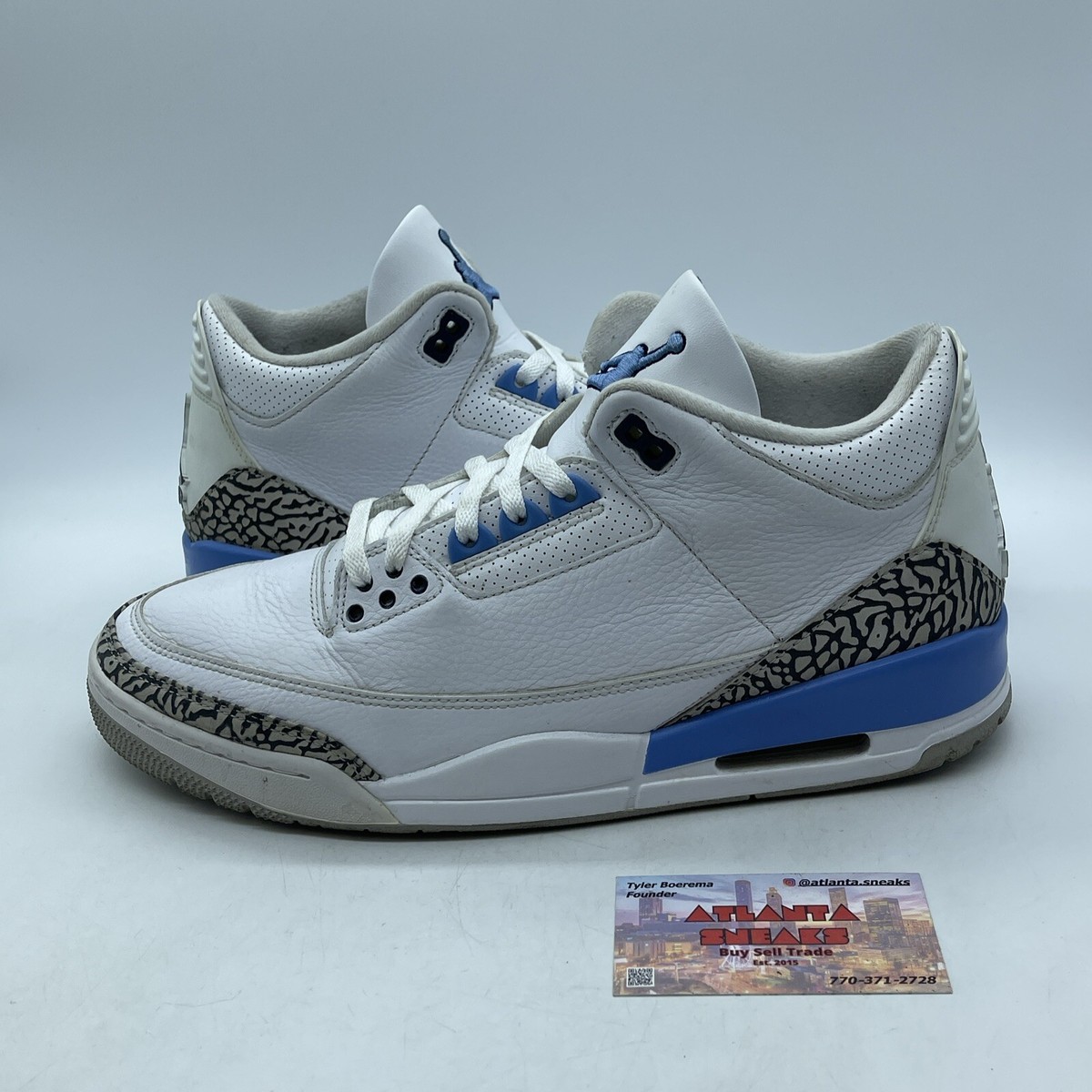 Size 12 - Jordan 3 Retro Mid UNC Blue White Leather Grey