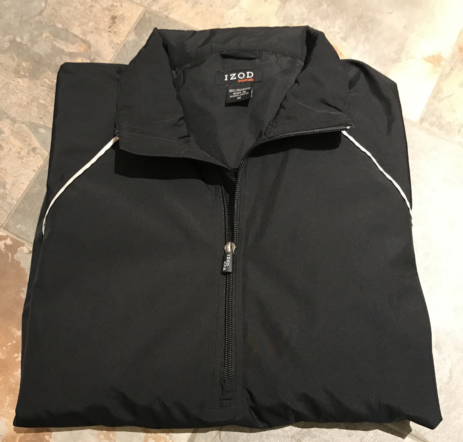 Izod XFG Cool Mens Black Golf Jacket Windbreaker 1/4 Zip Water Resistant M eBay