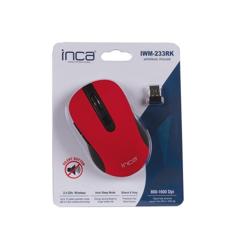Ergonomisches Design INCA Maus IWM-233RG 1600 DPI,Wirless,6 Tasten 2,4GHz - Bild 12 von 12