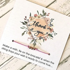Wish String Bracelet Thank You Wedding Floral Frame Birthday Favour Card A39 Ebay