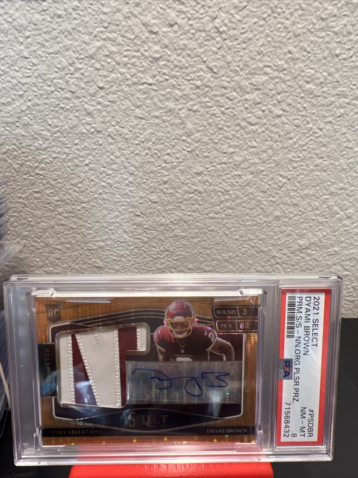 Dyami Brown Panini Select Prime Selections Signatures #PSDBR Neon Orange Pulsar Prizm