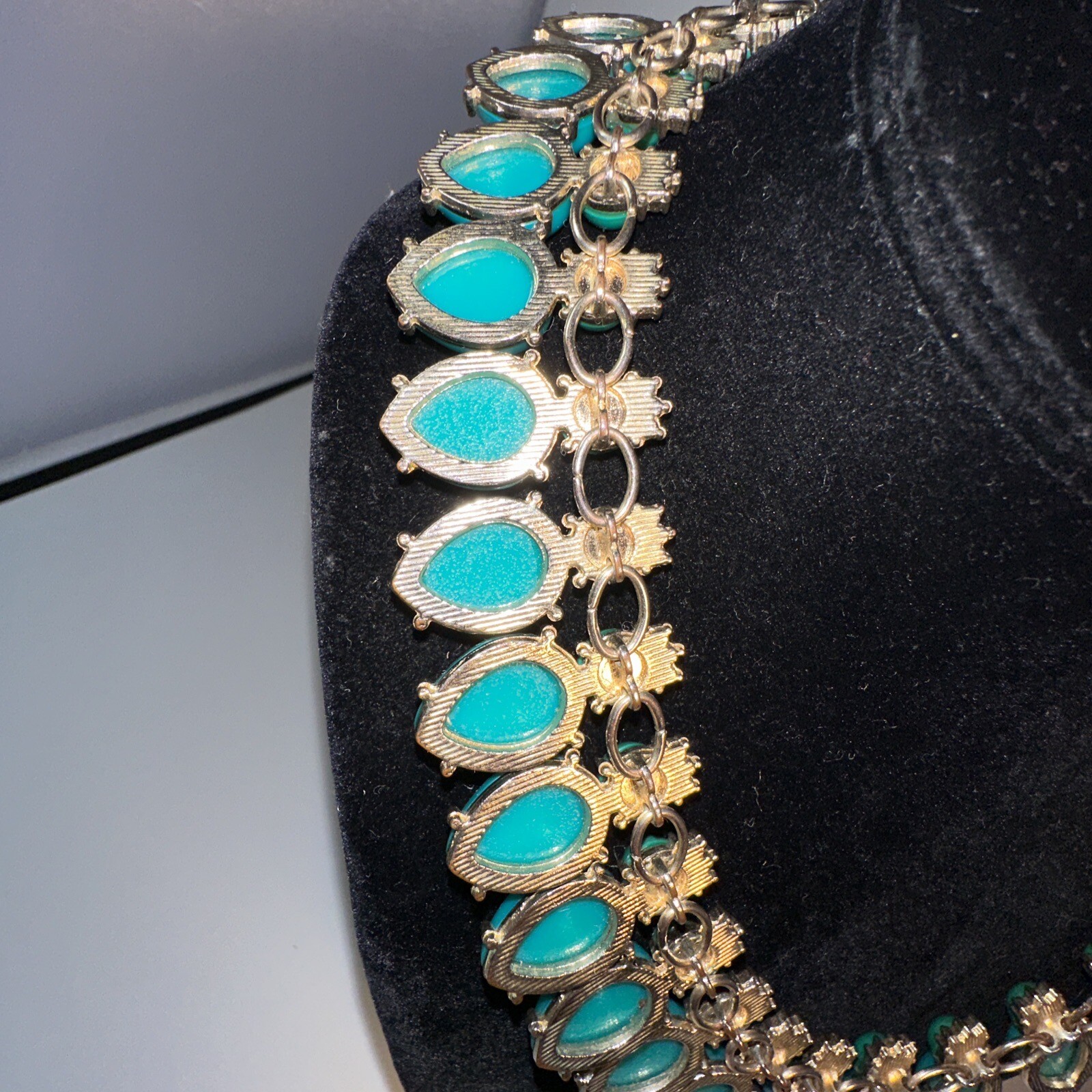Large Beautiful Statement Necklace. Turquoise In … - image 7