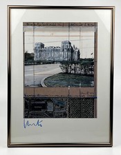 Christo and Jeanne-Claude - Wrapped Reichstag 1994 - Signed - Offset Print Lith