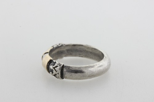 Vintage Sterling Silver 925 10K Yellow Gold Accent Banded Detailed Ring - Size 6 - Picture 5 of 8