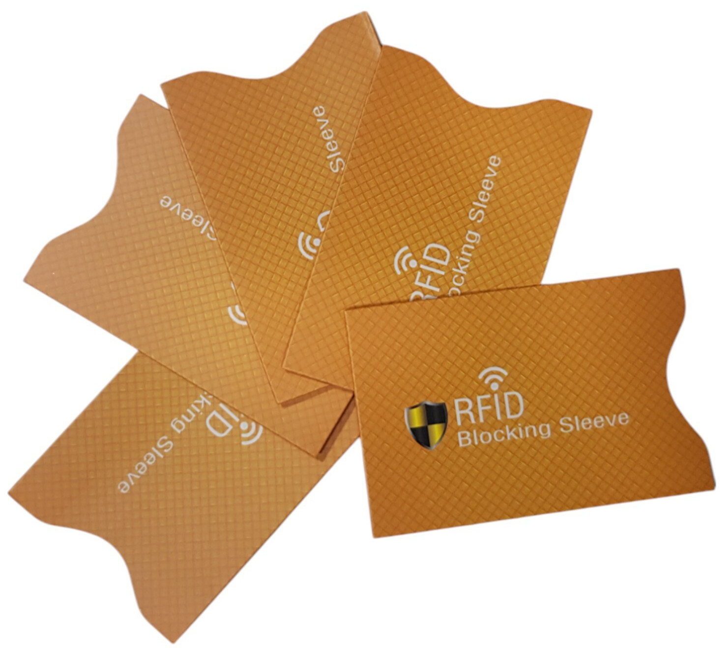 5 X RFID Blocking Sleeve NFC Anti Scan ID Credit Card Holder Case, Yellow Secure