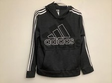 Adidas Hoodie Sweatshirt Black/Gray/White Youth Large 14/16