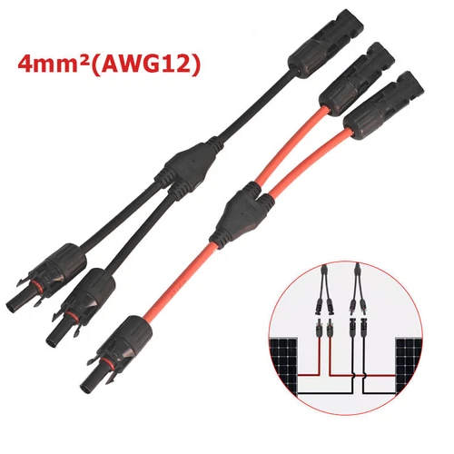 Solarkabel Y-Verteiler 1 Paar Solarpanel 1Y2 CM4 Y Stecker Fotovoltaik Kabel
