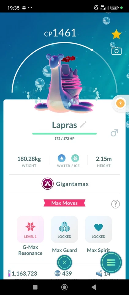 Gigantamax Lapras Pokémon Go Trade - Image 2 of 3