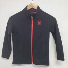 Spyder Sweatshirt Kids Sweater Jacket Size 7/8 S Full Zip Black Knit