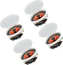 4 Speakers 6.5" Bluetooth Ceiling / Wall Speaker Kit, Flush Mount 2-Way Home