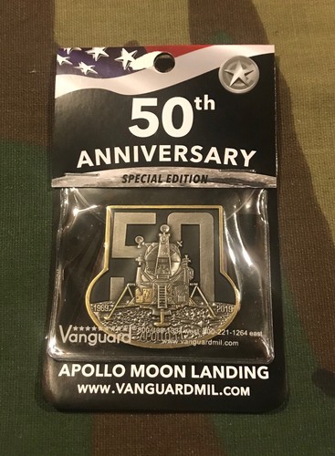 APOLLO 11 50TH ANNIVERSARY MOON LANDING 2" CHALLENGE COIN; NIP - Picture 3 of 3