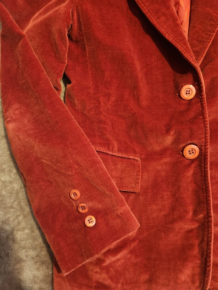 Blazer vintage de terciopelo talla pequeña para mujer Foto 3 de 4